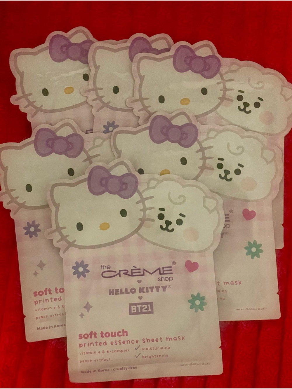 The Crème Shop x Hello Kitty BT21 Soft Touch Face Sheet Mask - Set of 6